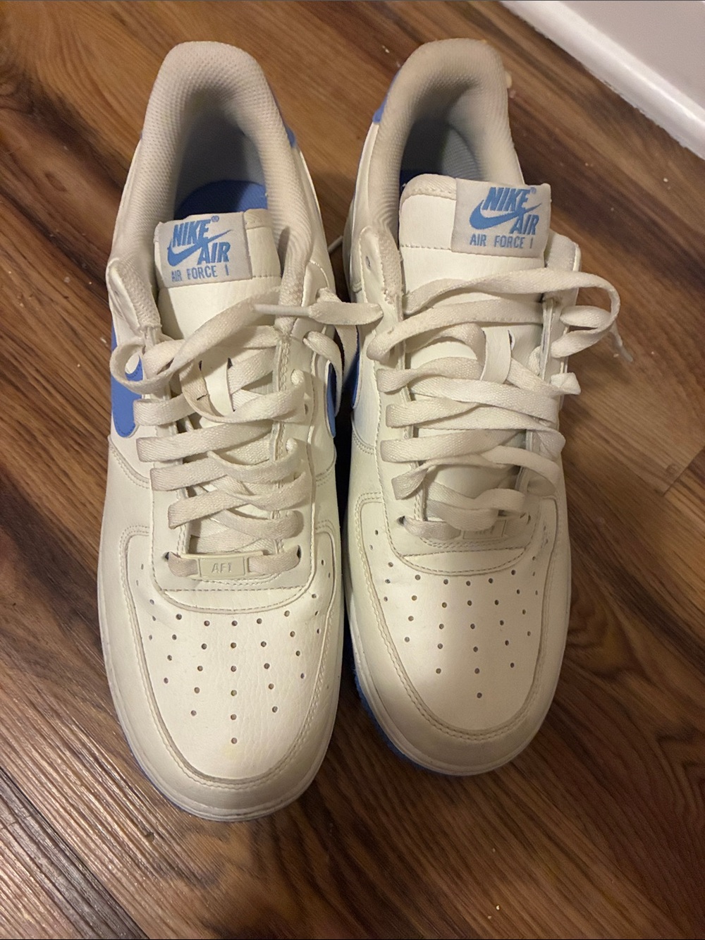 Nike Air Force 1 Low Men’s Sneakers - white with light Blue Accents